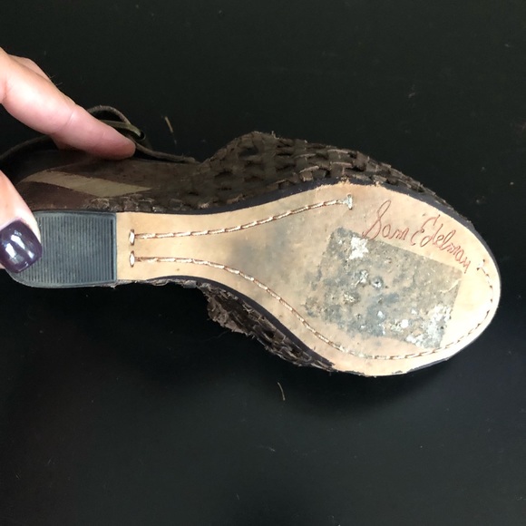 Sam Edelman•Kasi• Woven Leather Wedge Sandals - Picture 5 of 5